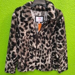 Leopard Print Faux Fur Jacket